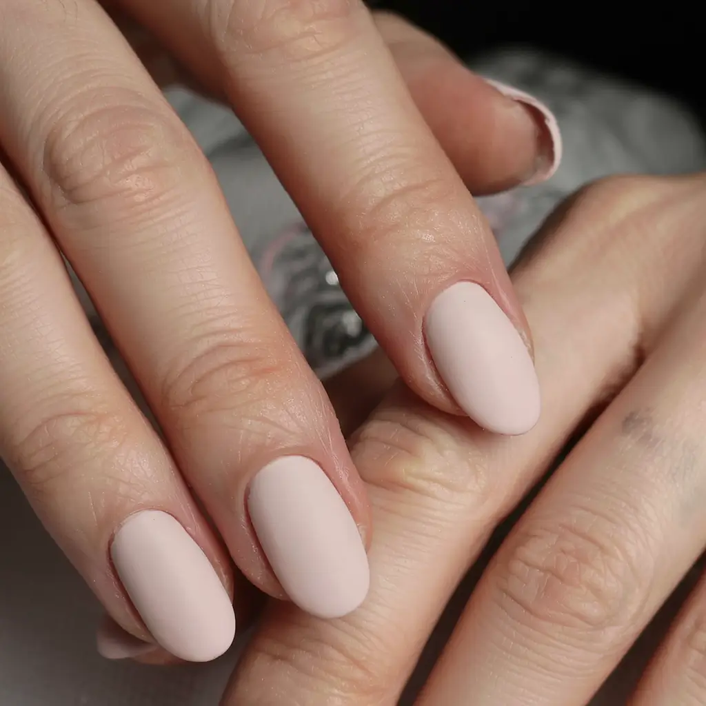 fall matte nails 2025 Soft Porcelain Nude