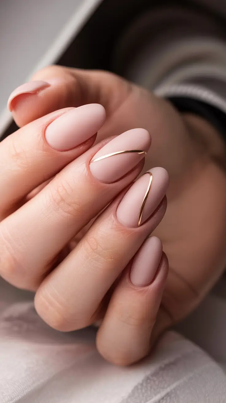 fall matte nails 2025 Blush Nude Minimalism