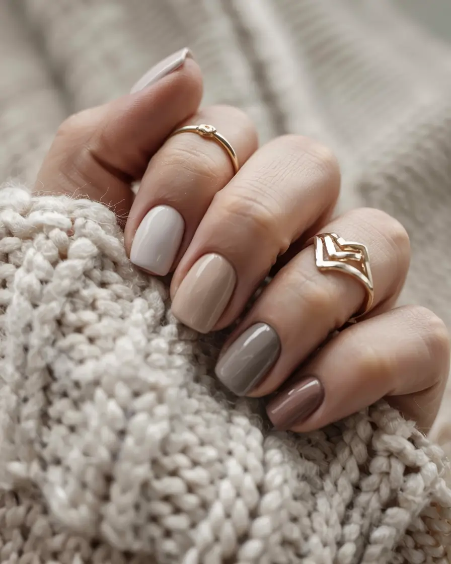 fall nail colors for brown skin 2025 Neutral Cozy Palette