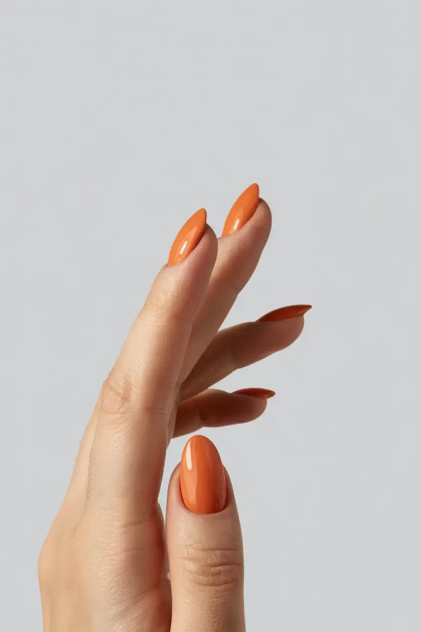 fall nail colors for brown skin 2025 Pumpkin Spice Bright