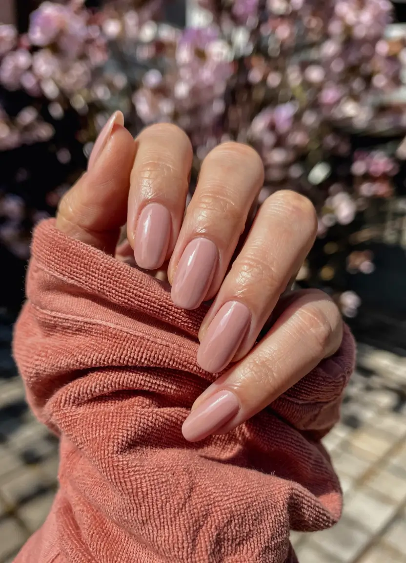 fall nail colors for brown skin 2025 Soft Blush Glow