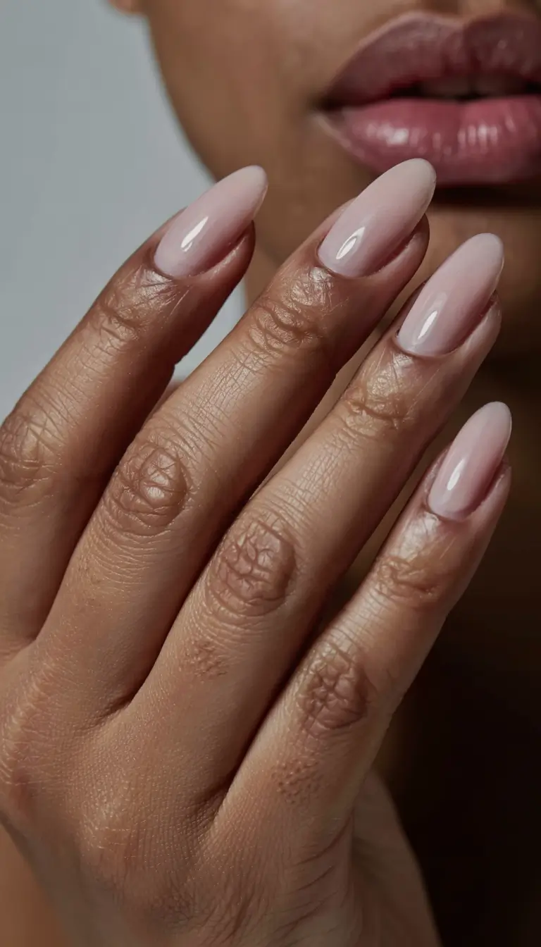 fall nail colors for brown skin 2025 Sheer Nude Sophistication