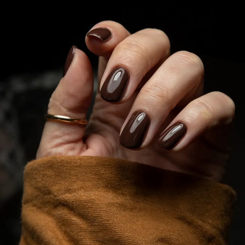 fall nail colors for brown skin 2025 Espresso Depth
