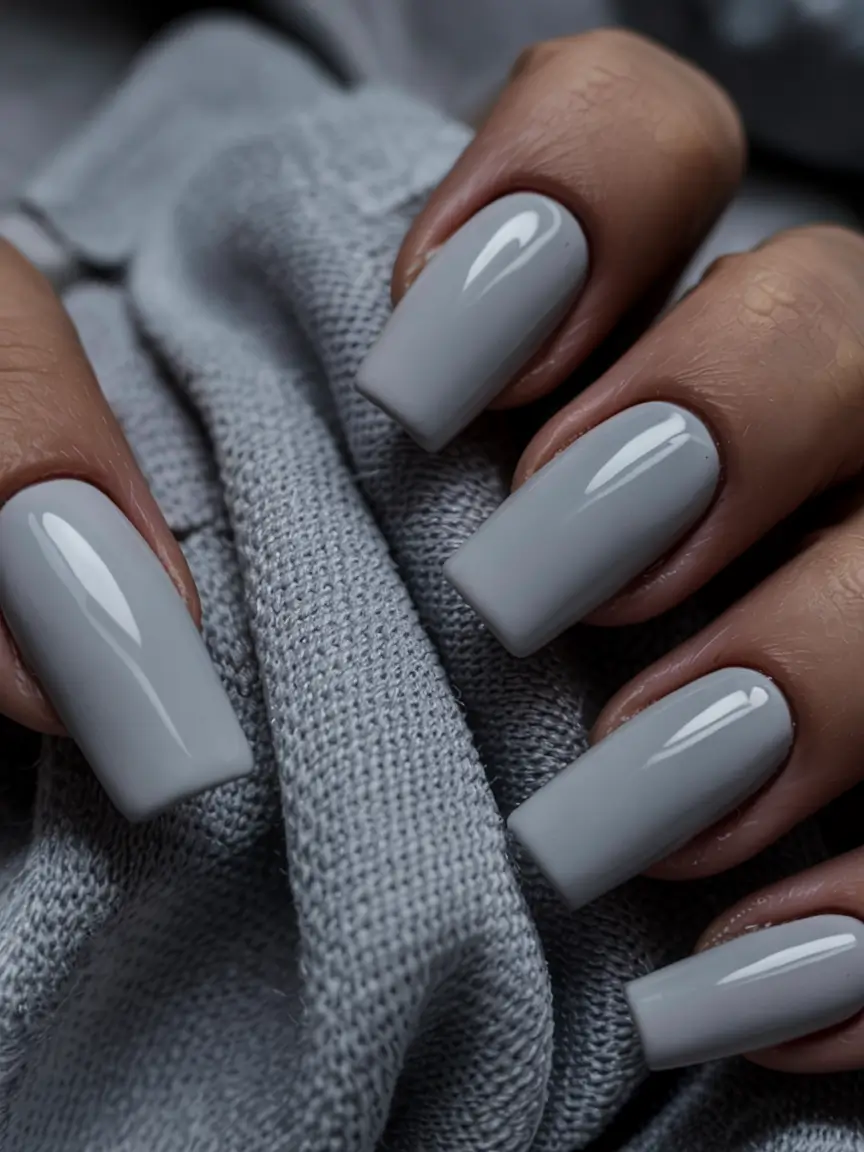 fall nail colors for dark skin 2025 Modern Slate Elegance
