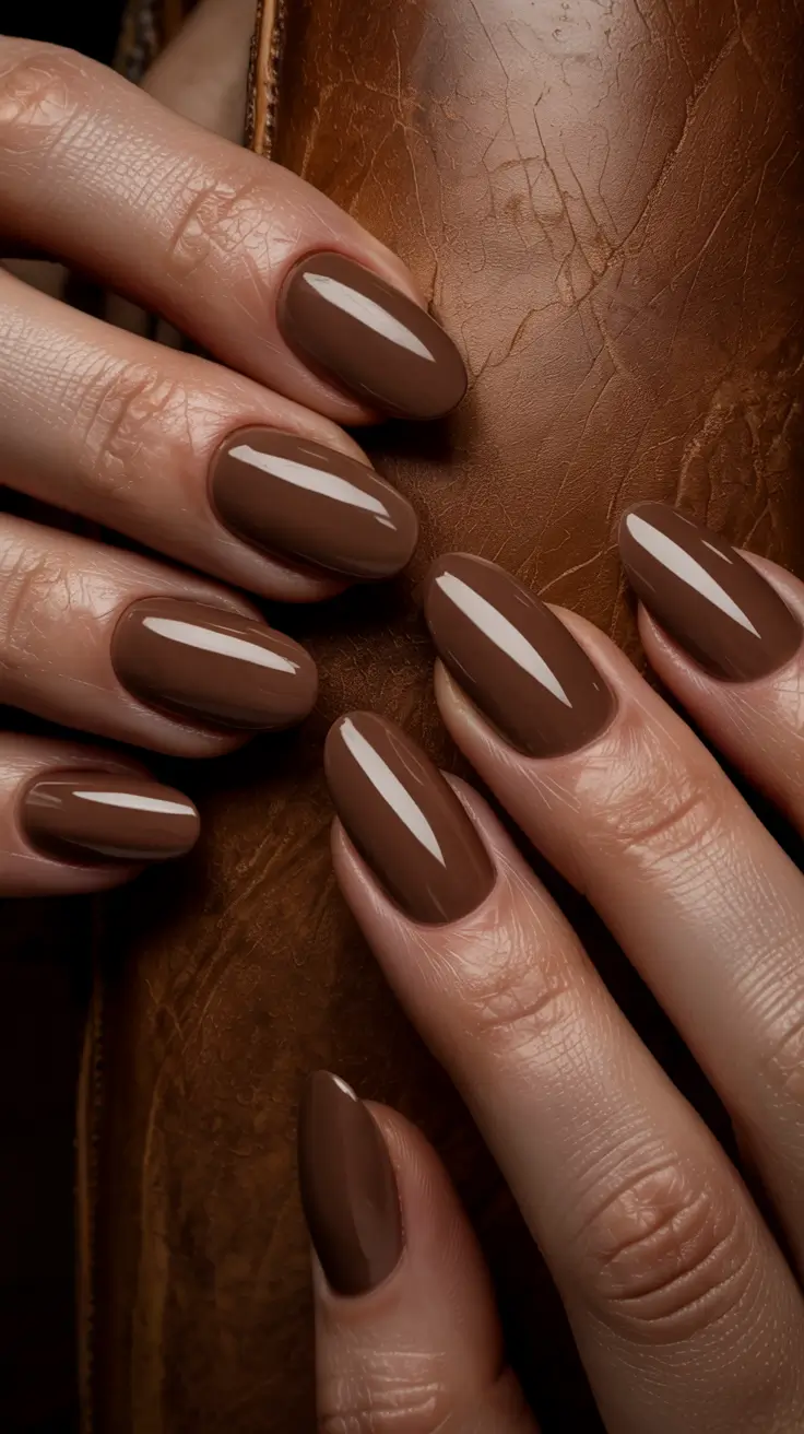 fall nail colors for dark skin 2025 Chocolate Velvet Warmth