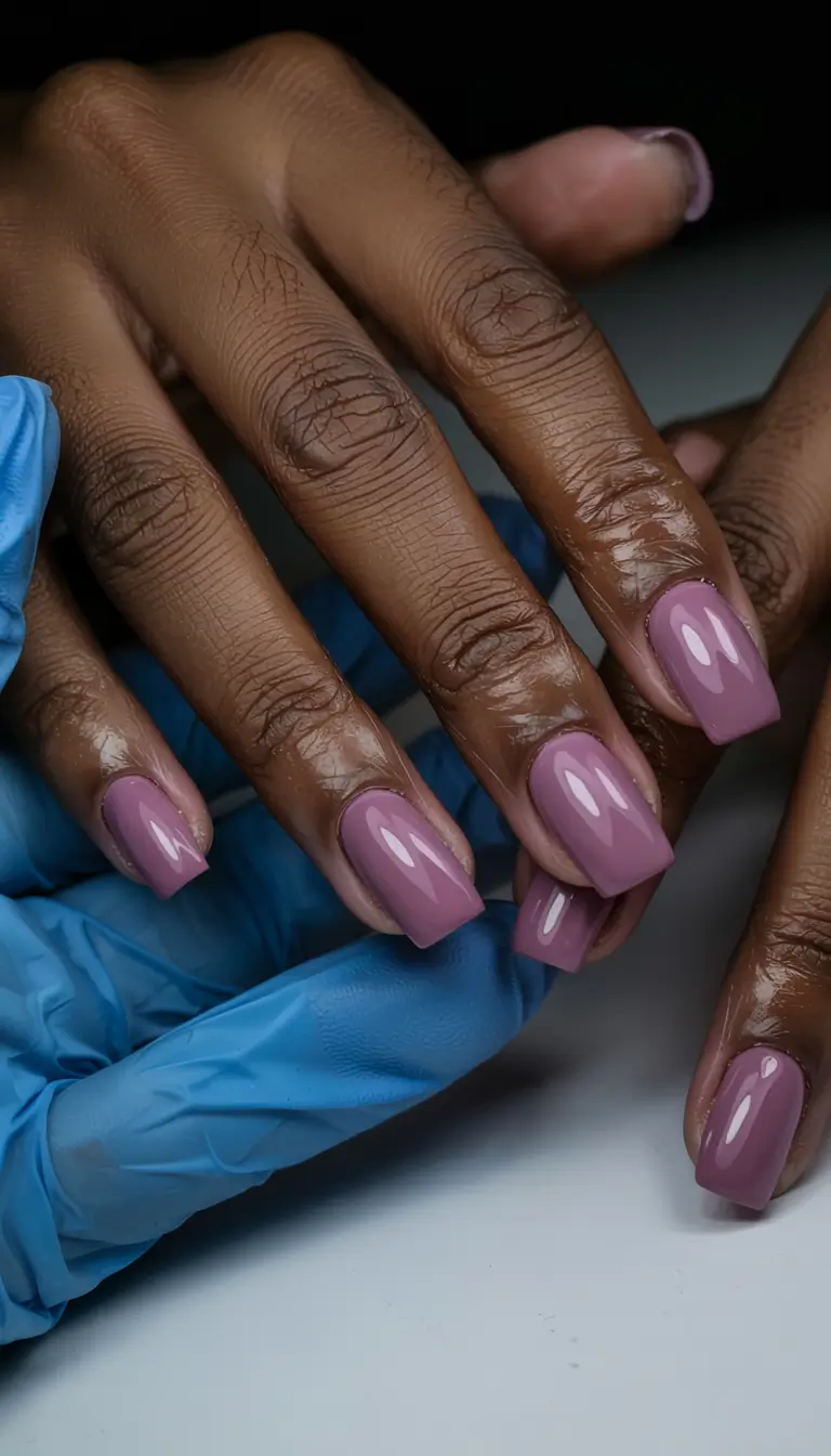 fall nail colors for dark skin 2025 Mauve Dusted Elegance