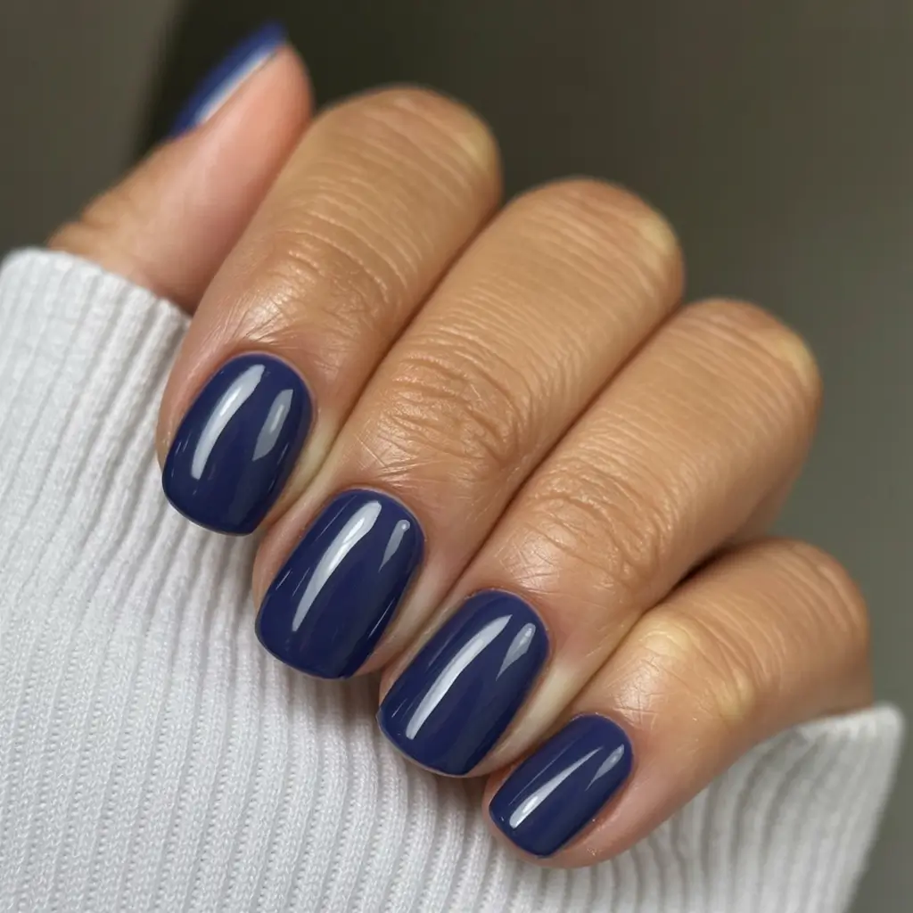 fall nail colors for fair skin 2025 Midnight Sapphire Gloss