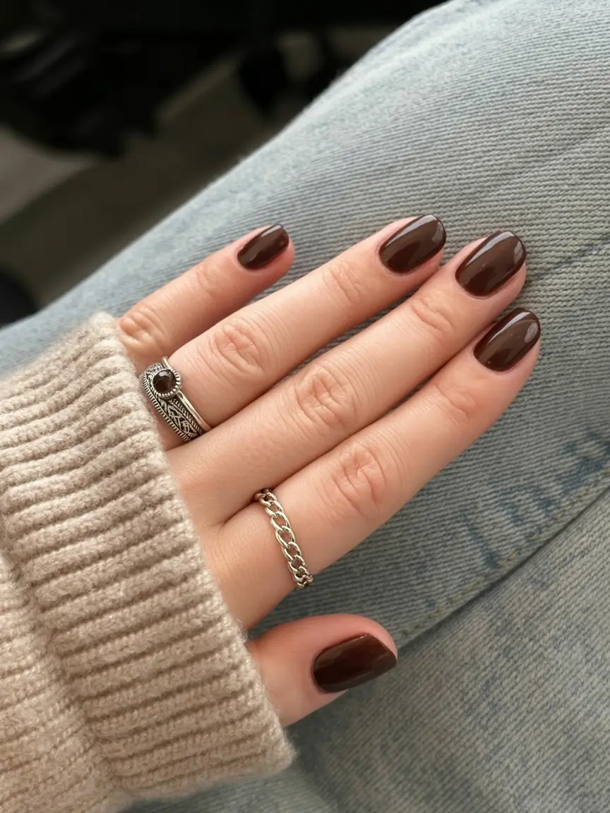 fall nail colors for fair skin 2025 Deep Cocoa Luxe