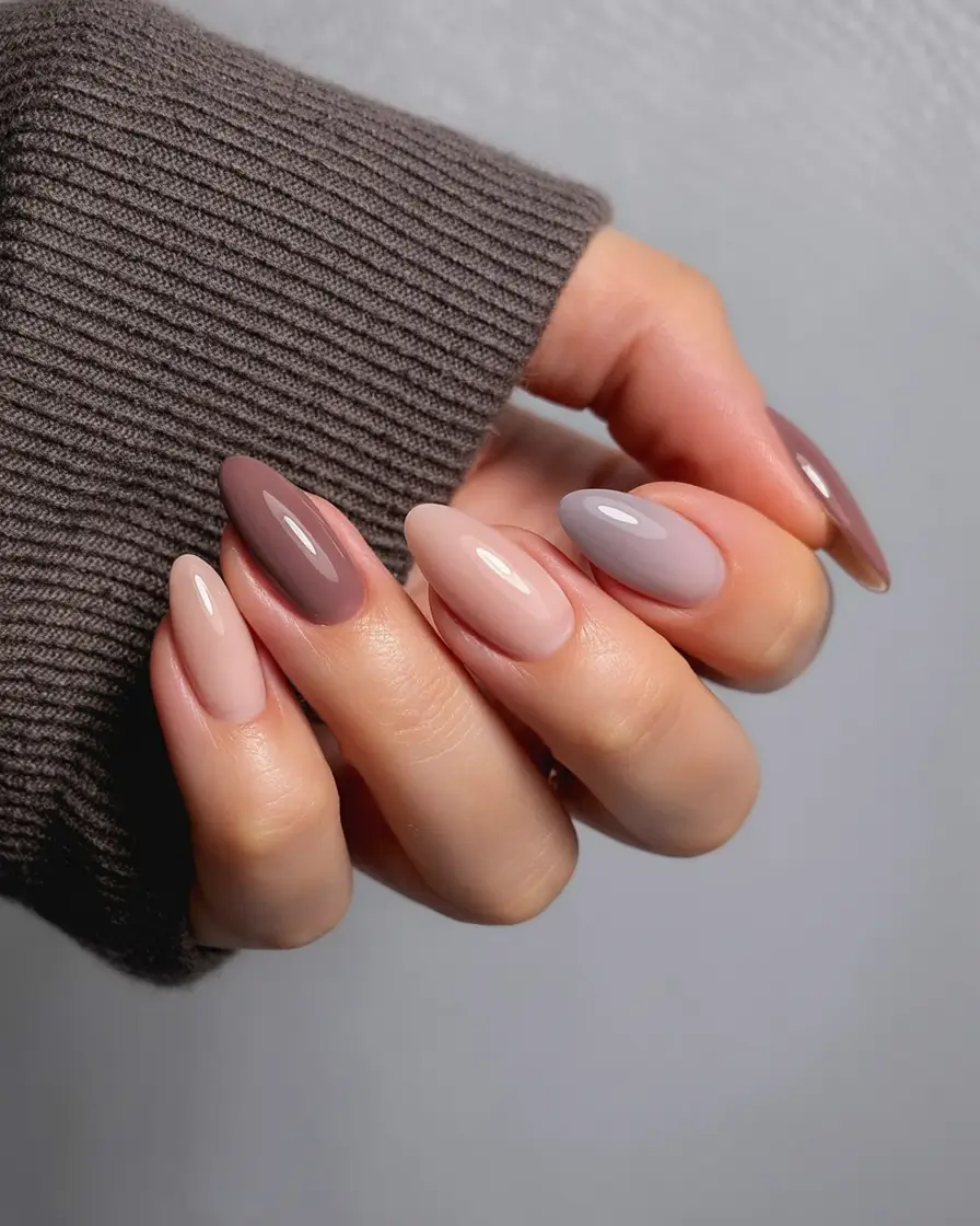 fall nail colors for fair skin 2025 Mauve & Taupe Harmony