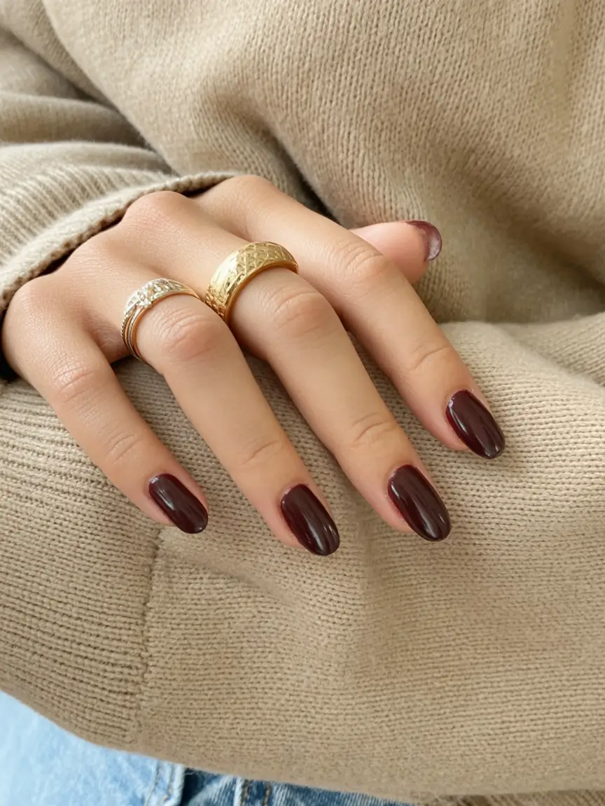 fall nail colors for fair skin 2025 Plum Truffle Elegance