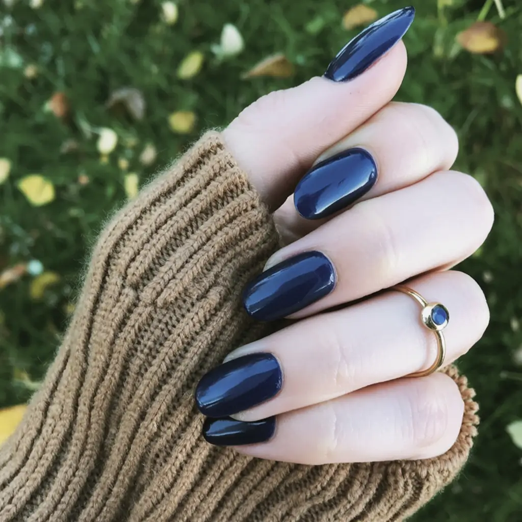 fall nail colors for fair skin 2025 Autumn Midnight Blue