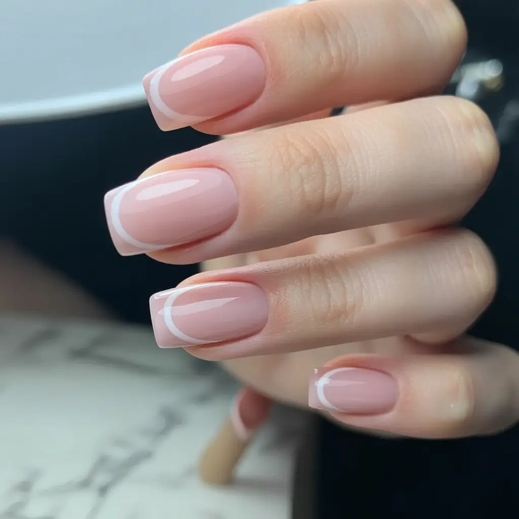 fall nail colors for fair skin 2025 Modern French Mauve