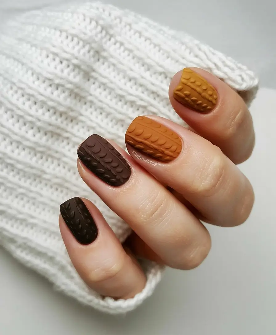 fall nail colors for fair skin 2025 Cozy Sweater Textures