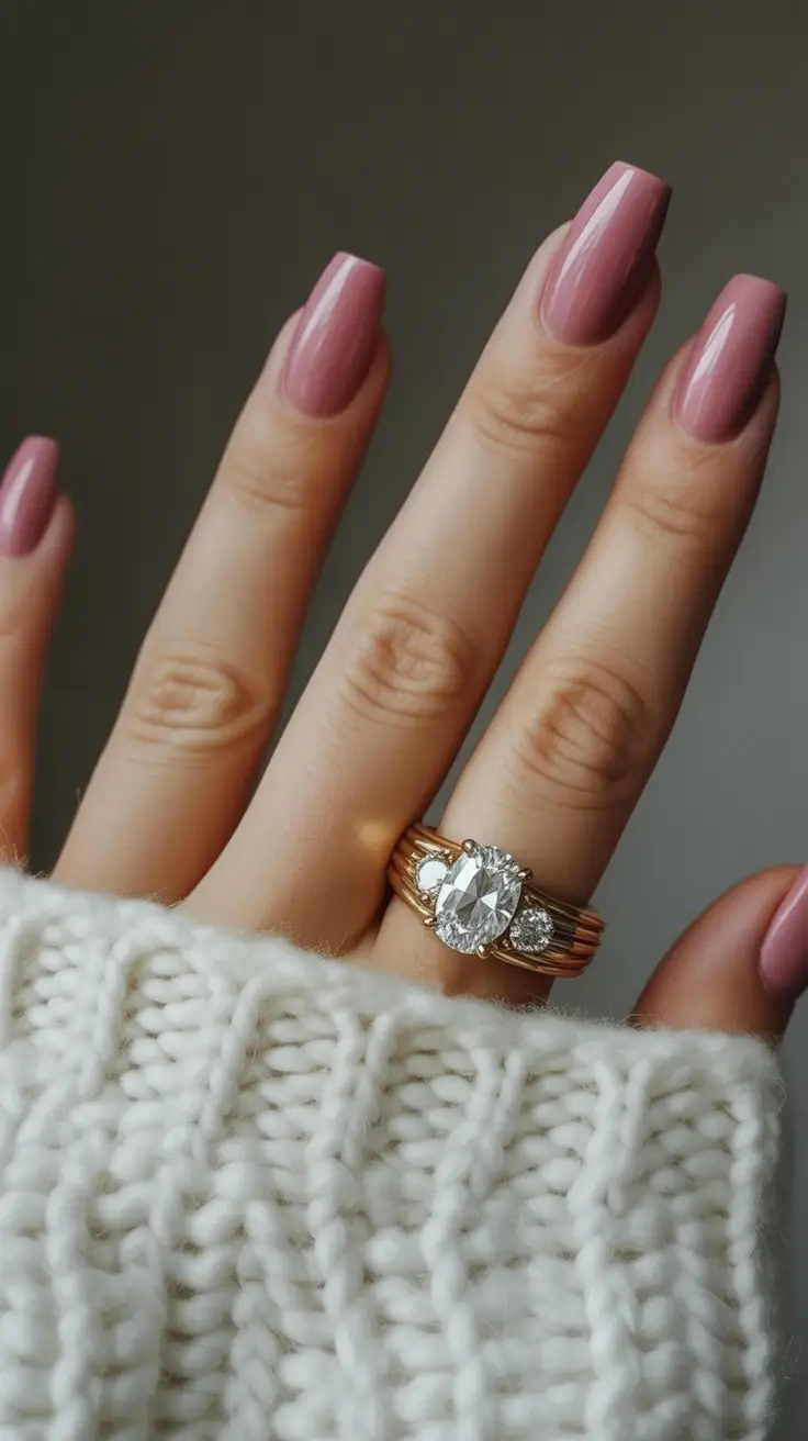 fall nail colors for fair skin 2025 Rosewood Square Shine