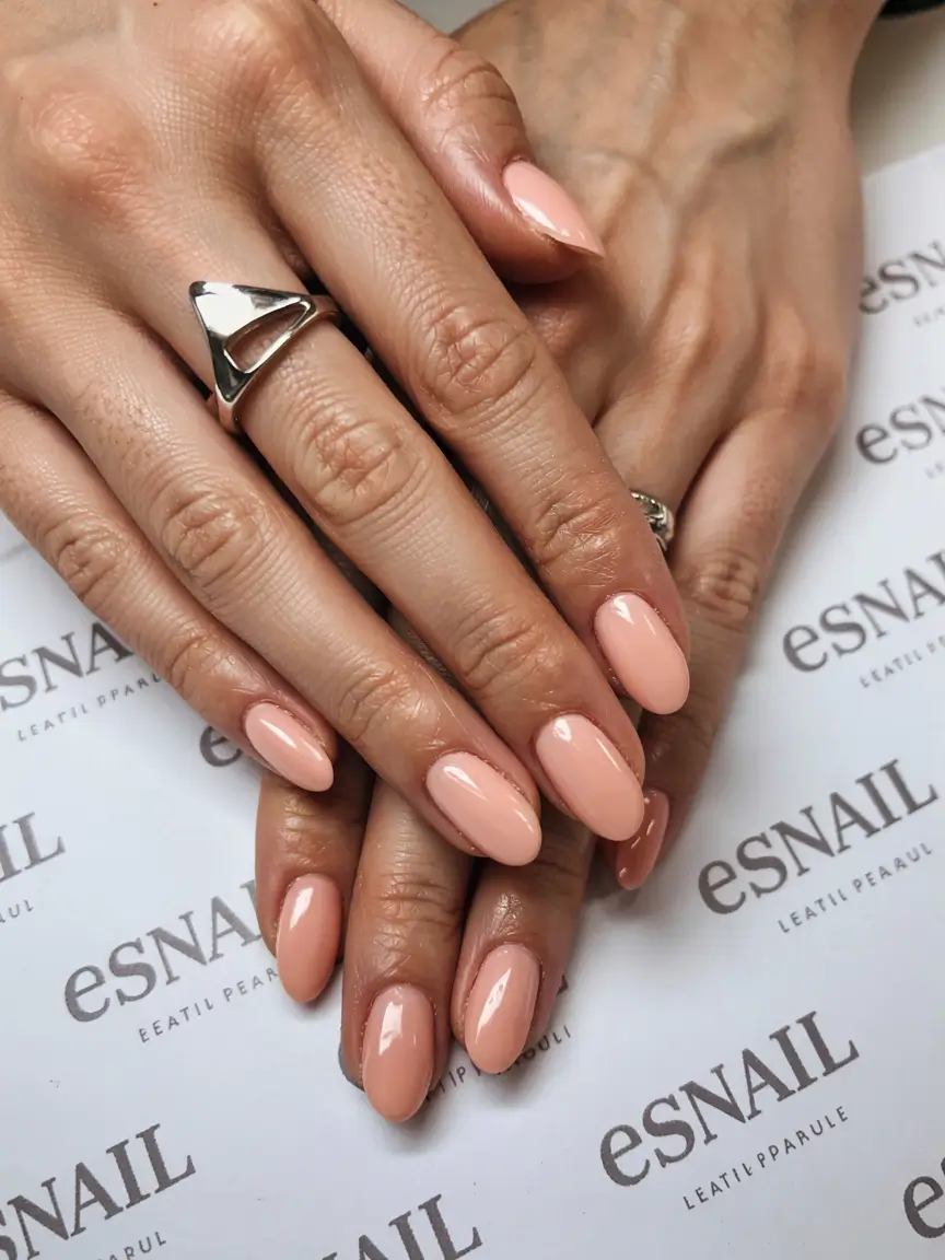 fall nail colors for medium skin 2025 Peach Macaron Gloss
