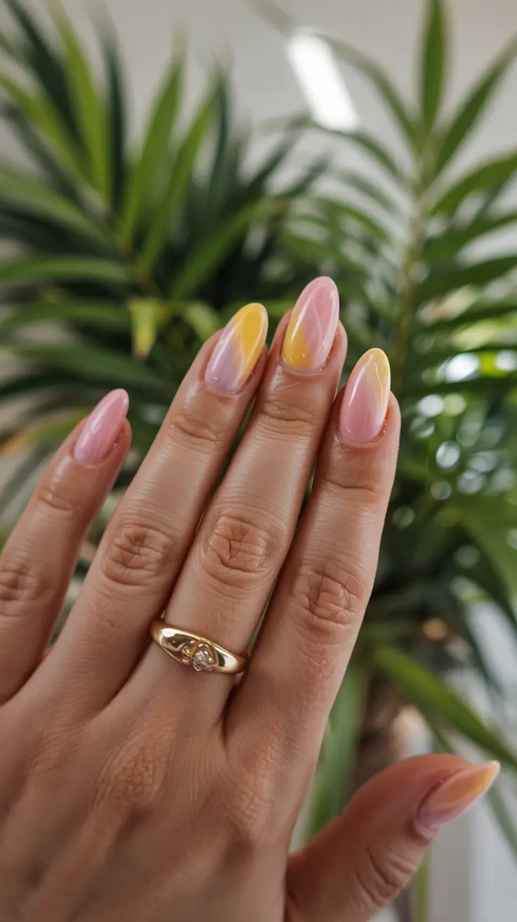 fall nail colors for medium skin 2025 Golden Hour Swirl