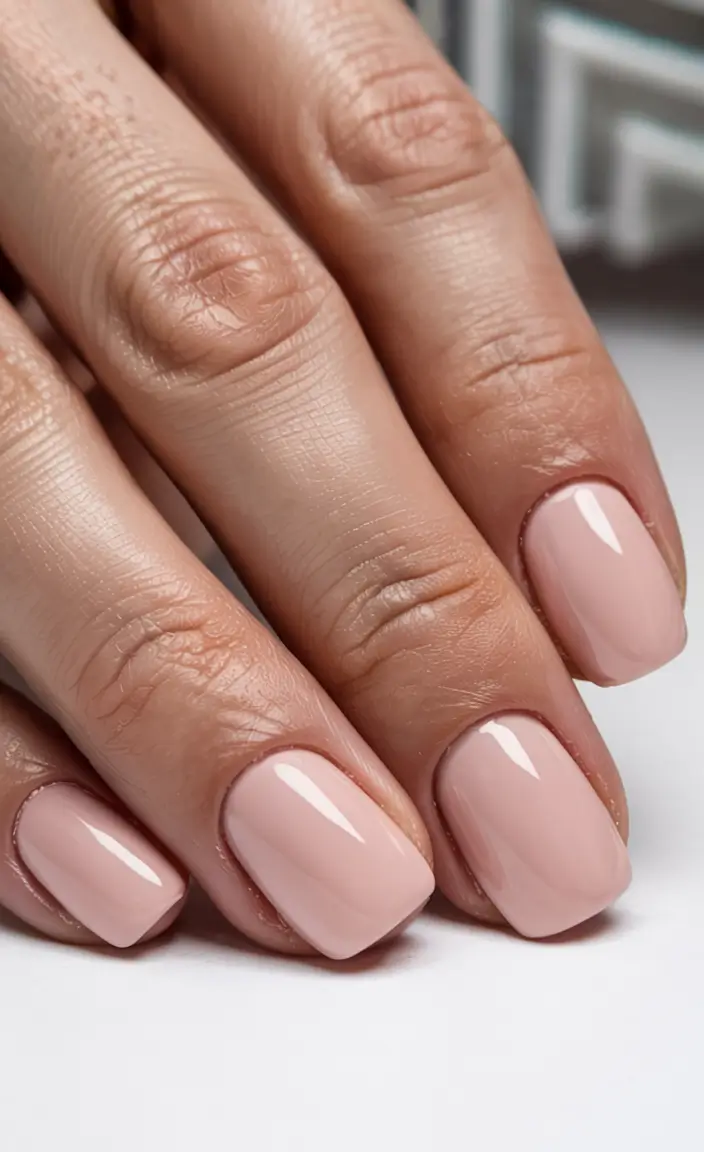 fall nail colors for medium skin 2025 Blush Square Minimalist