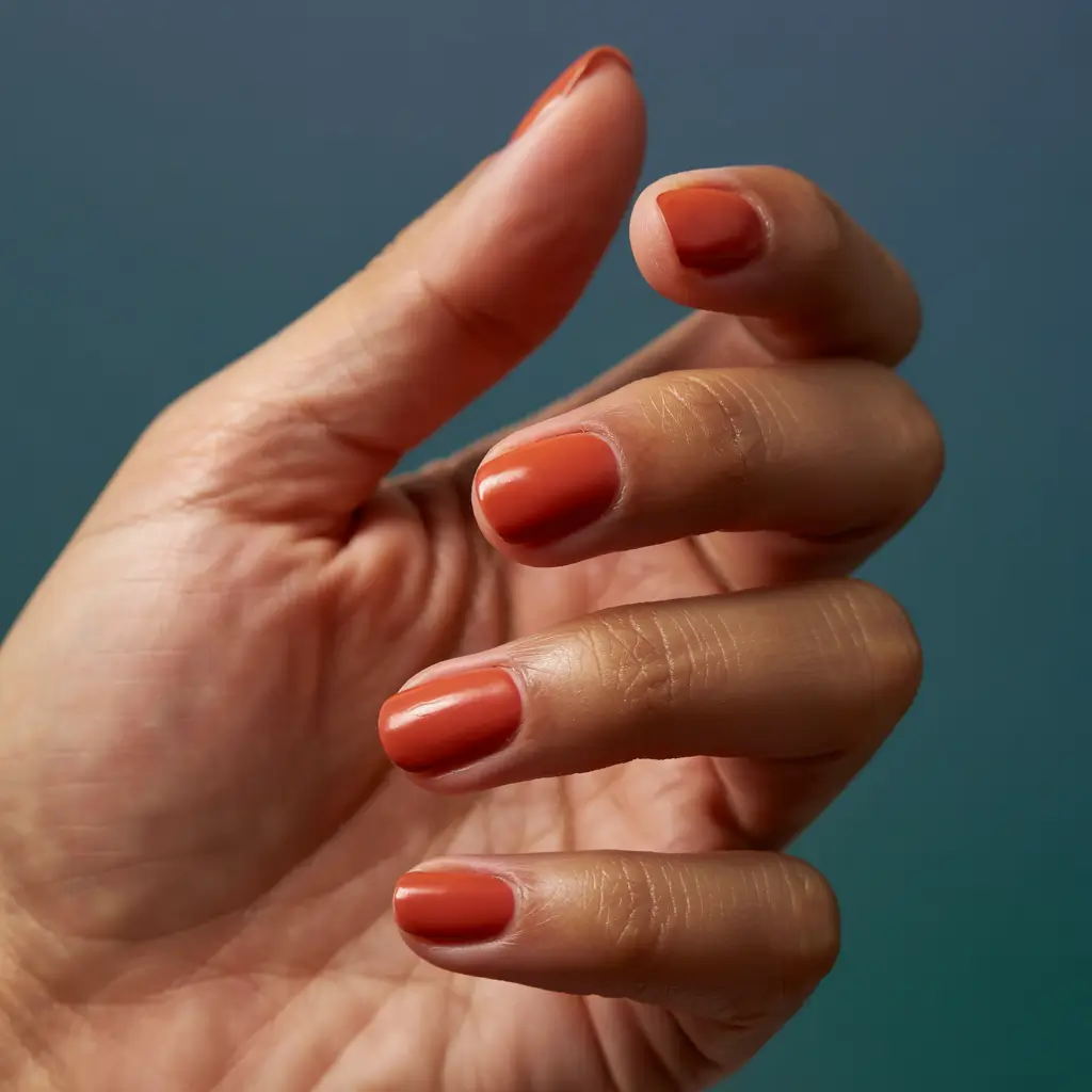 fall nail colors for medium skin 2025 Burnt Sienna Minimal