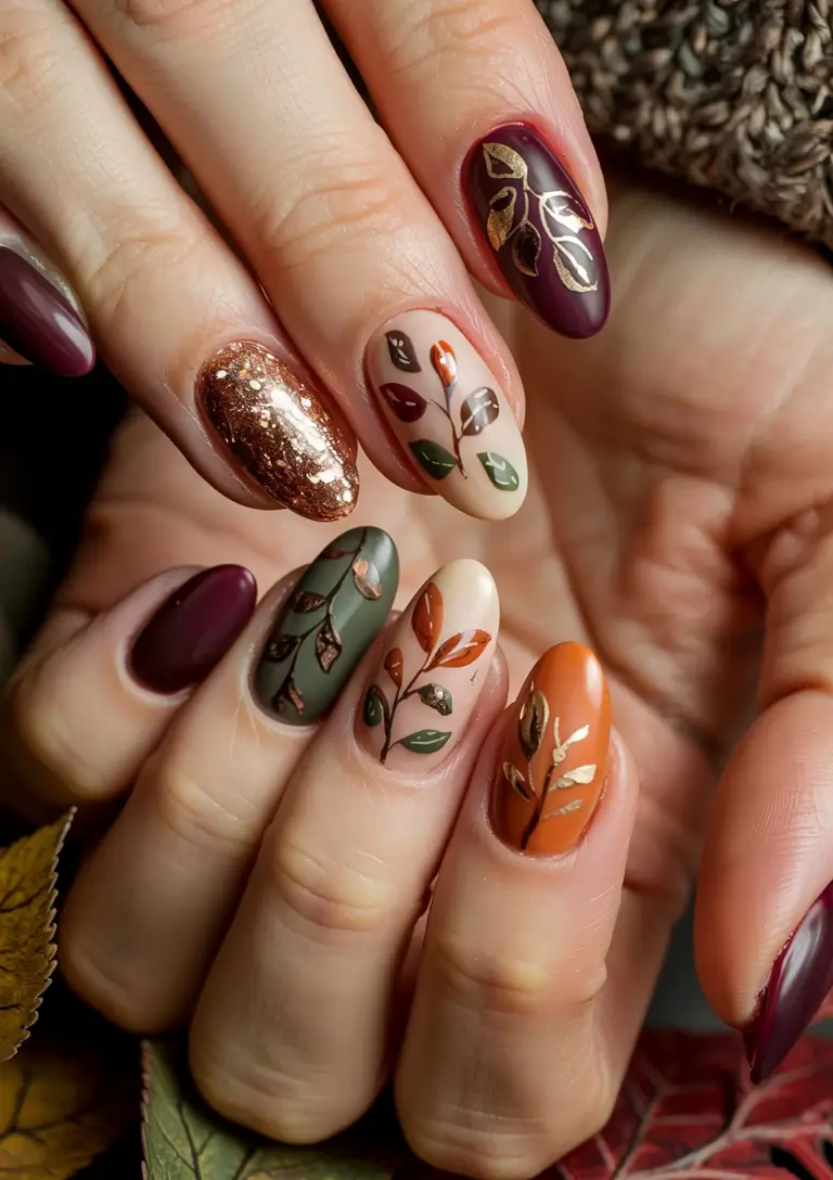 fall nail designs 2025 Autumn Garden Medley