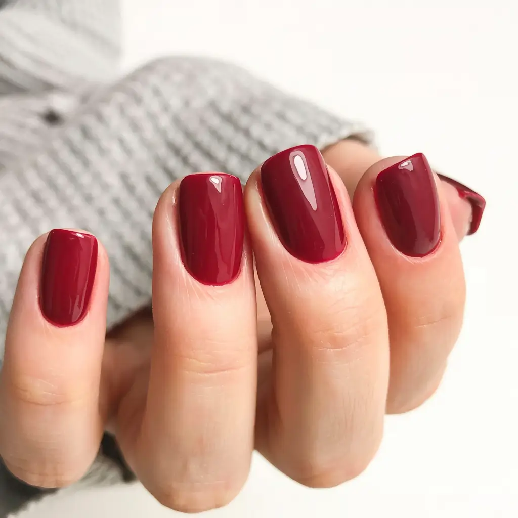 fall nails 2025 color trends Classic Garnet Shorties