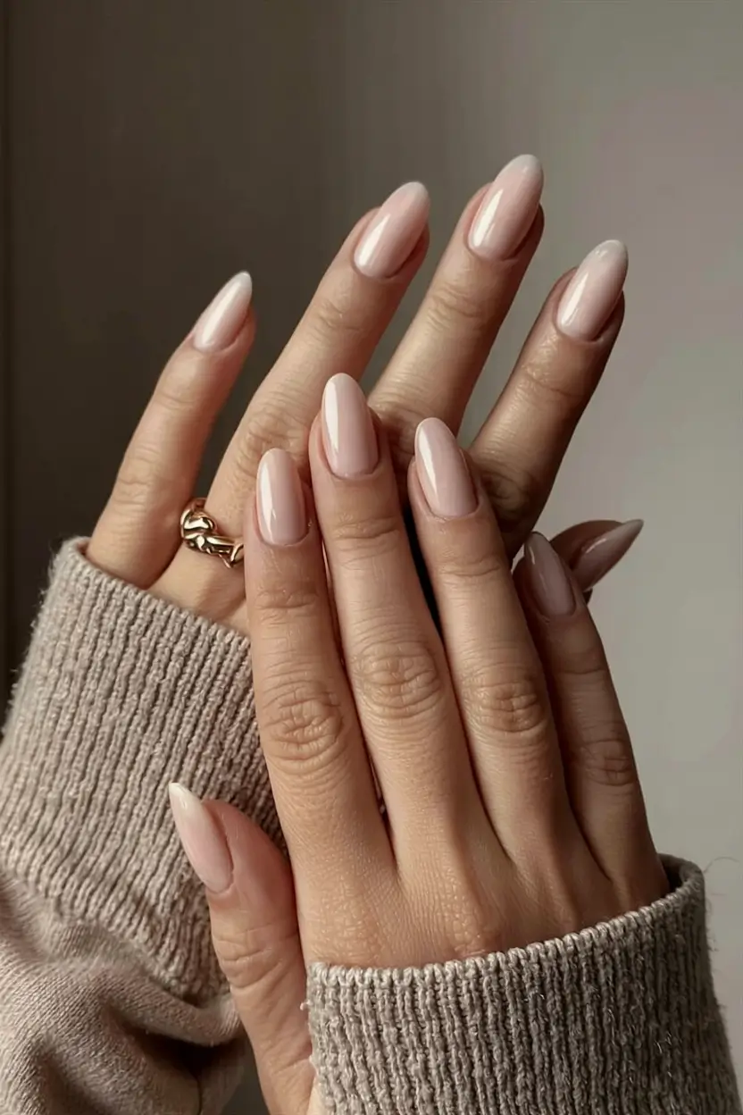 fall nails 2025 color trends Soft Blush Almond
