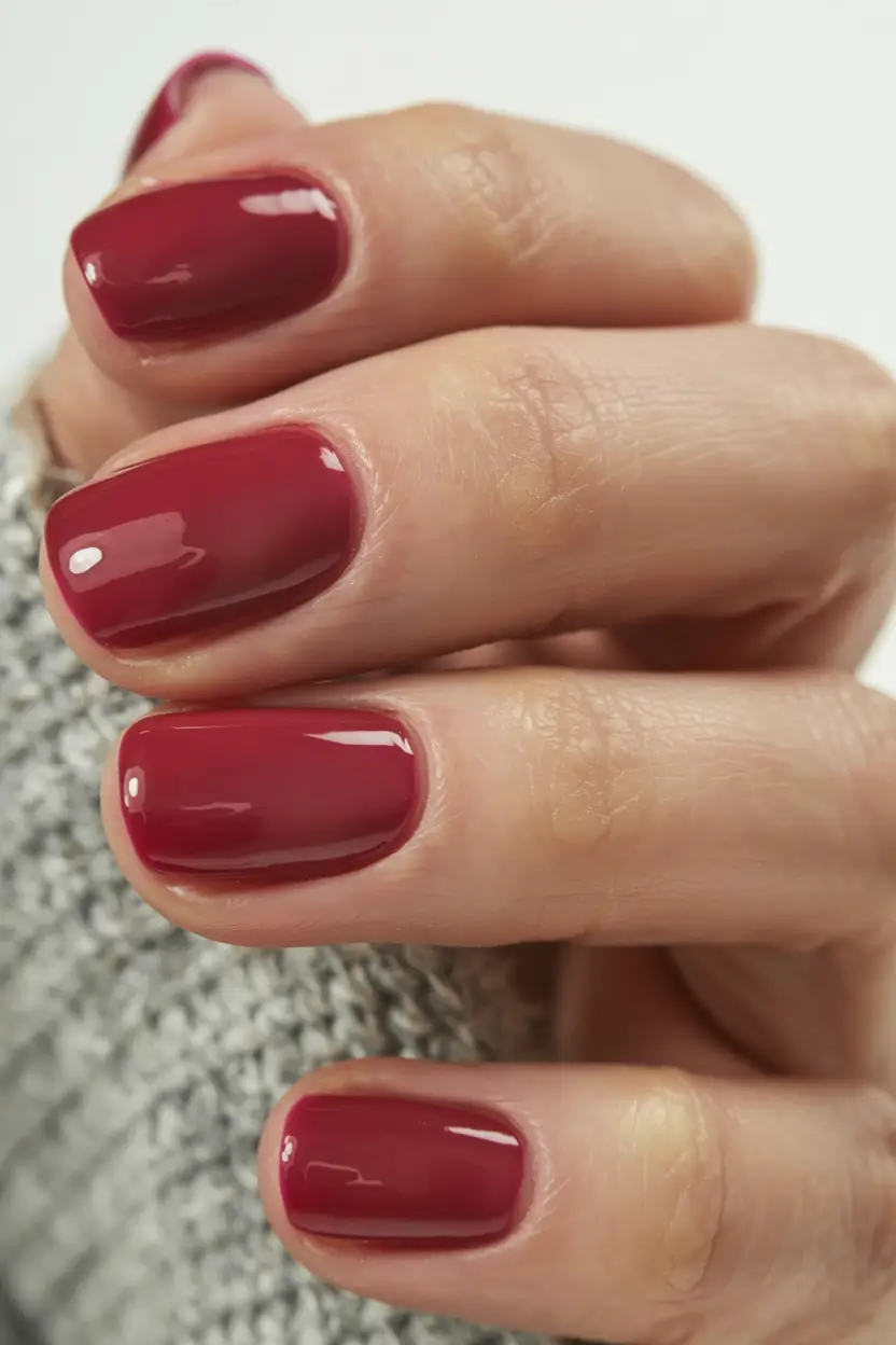 fall nails 2025 color trends Classic Cranberry Shorties