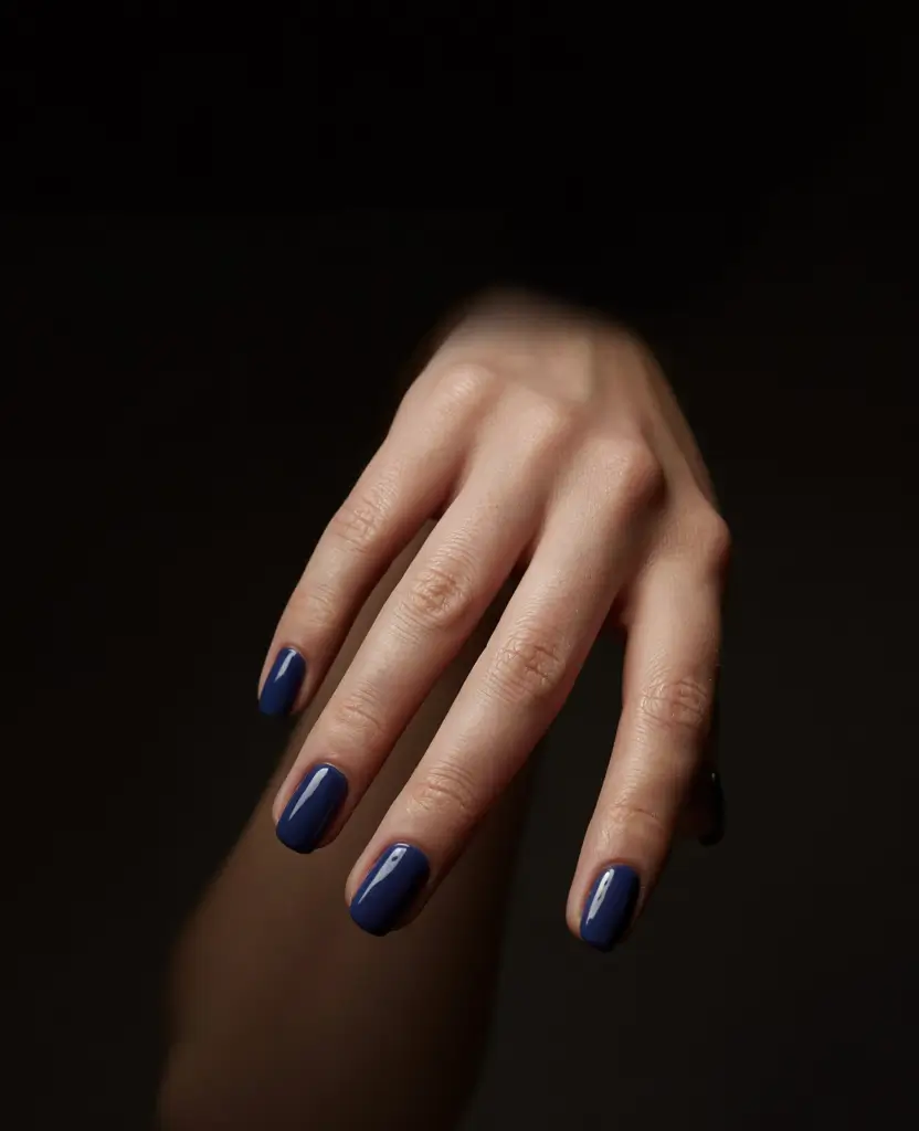 fall nails for black girl ideas 2025 Midnight Sapphire Glow