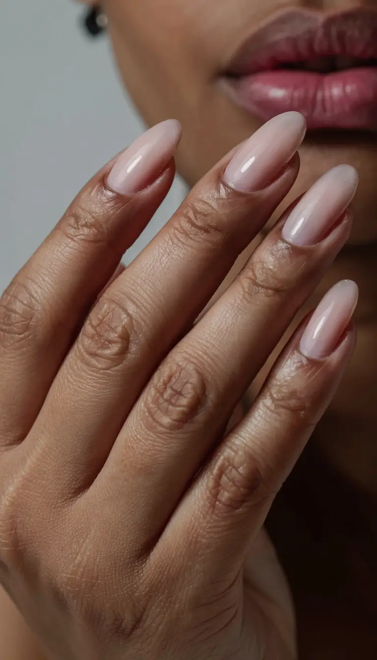 fall nails for black girl ideas 2025 Glossy Nude Perfection