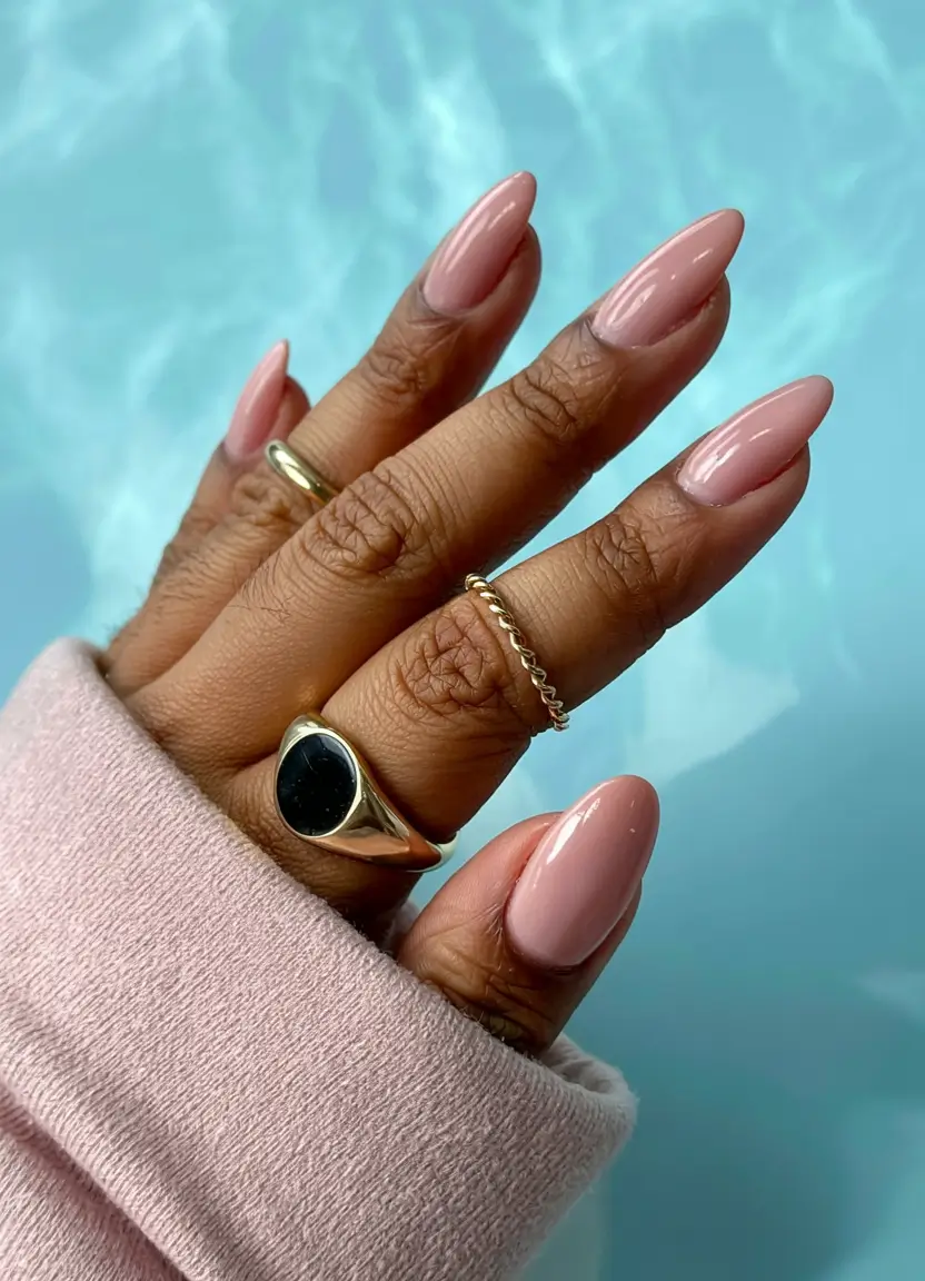 fall nails for black girl ideas 2025 Soft Rosé Elegance