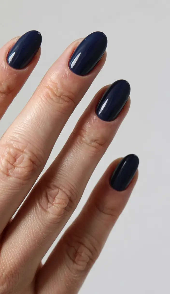 fall nails oval shape 2025 Midnight Ink