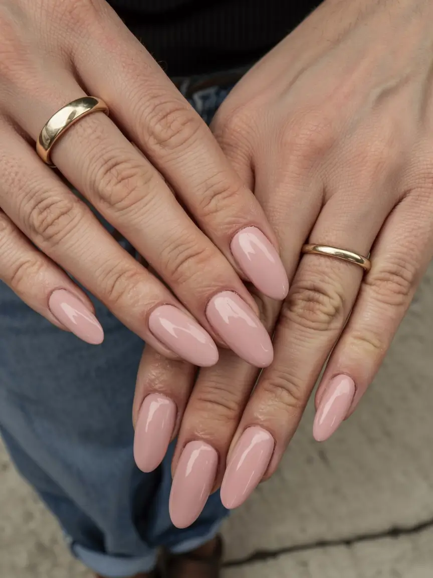 fall nails oval shape 2025 Toasted Rose Latte