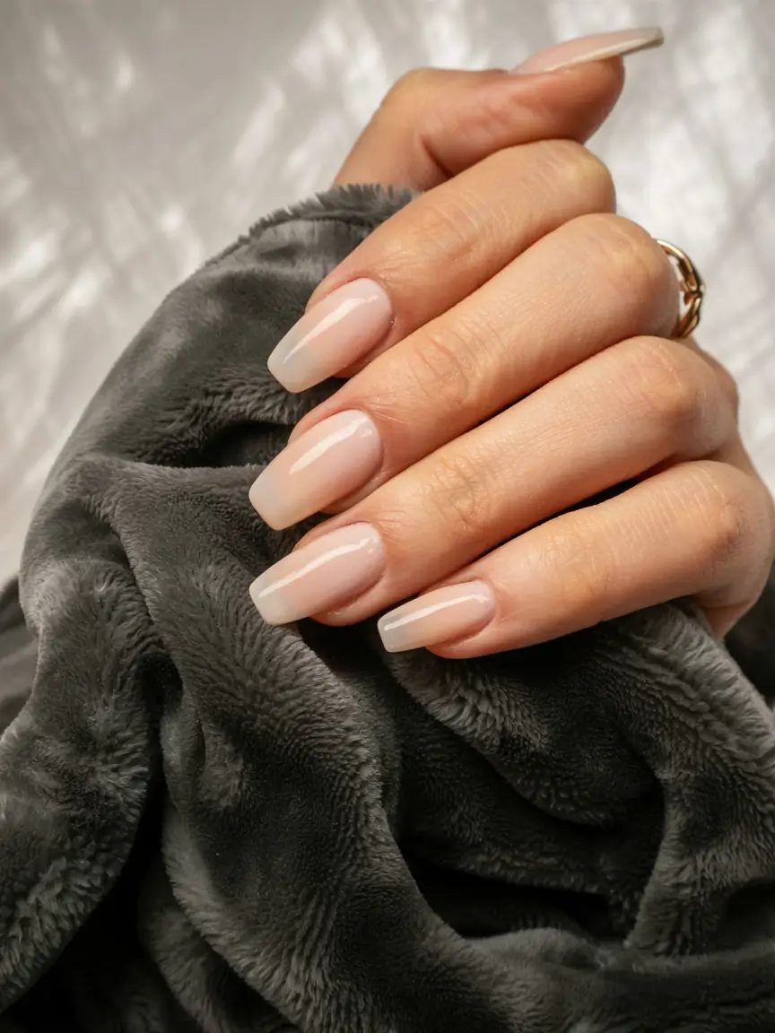 fall nails oval shape 2025 Soft Beige with Cool-Girl Precision