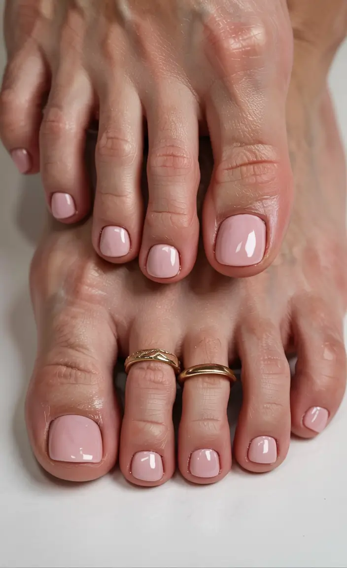 fall pedicure colors 2025 Rosewater Minimalism