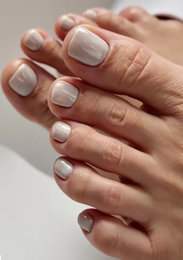 fall pedicure colors 2025 Stone Mist