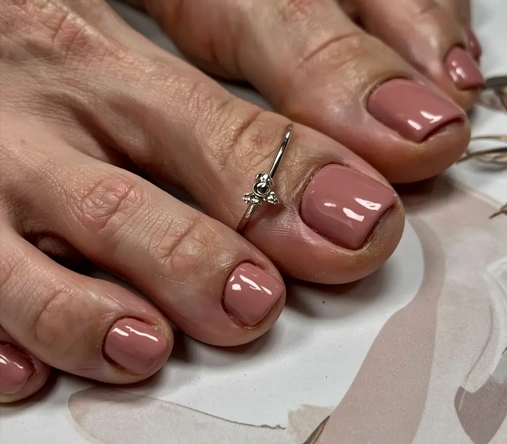 fall pedicure colors 2025 Terracotta Glow
