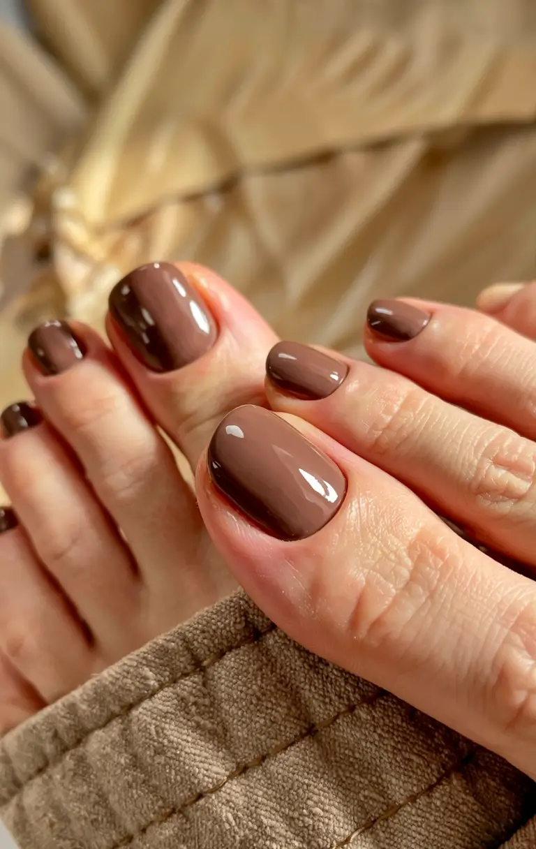 fall pedicure colors 2025 Chocolate Espresso Chic