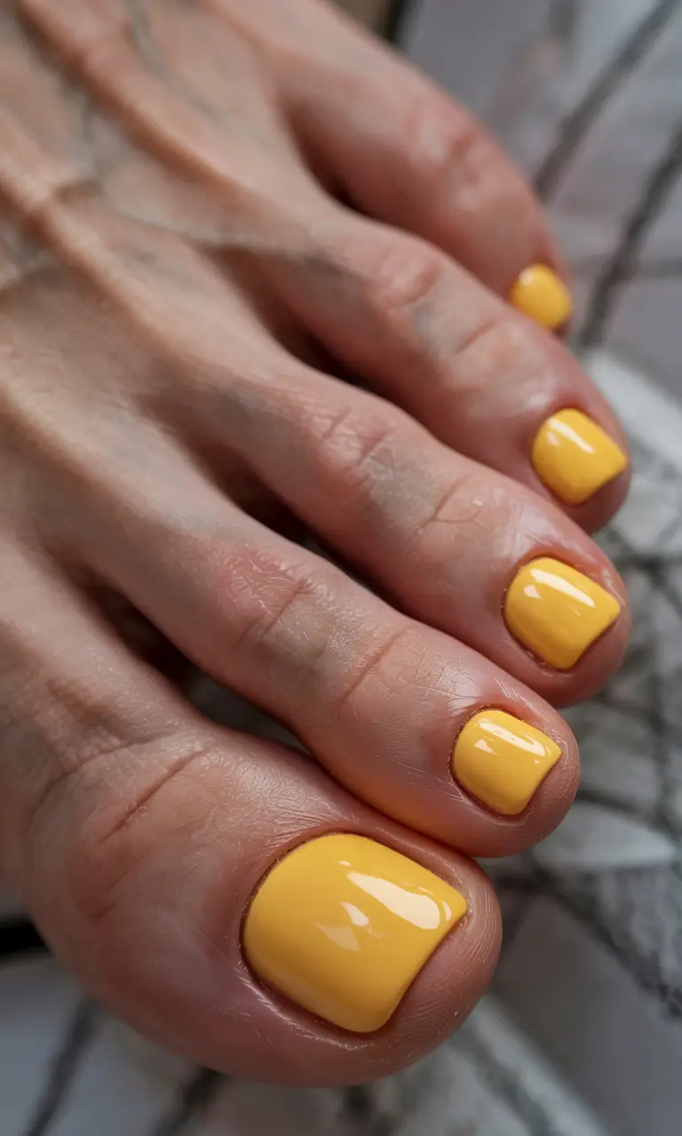 fall pedicure colors 2025 Golden Marigold