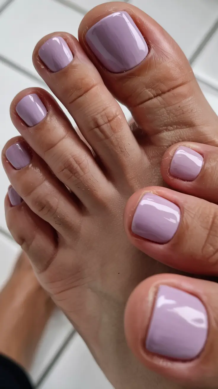 fall pedicure colors 2025 Lavender Whisper