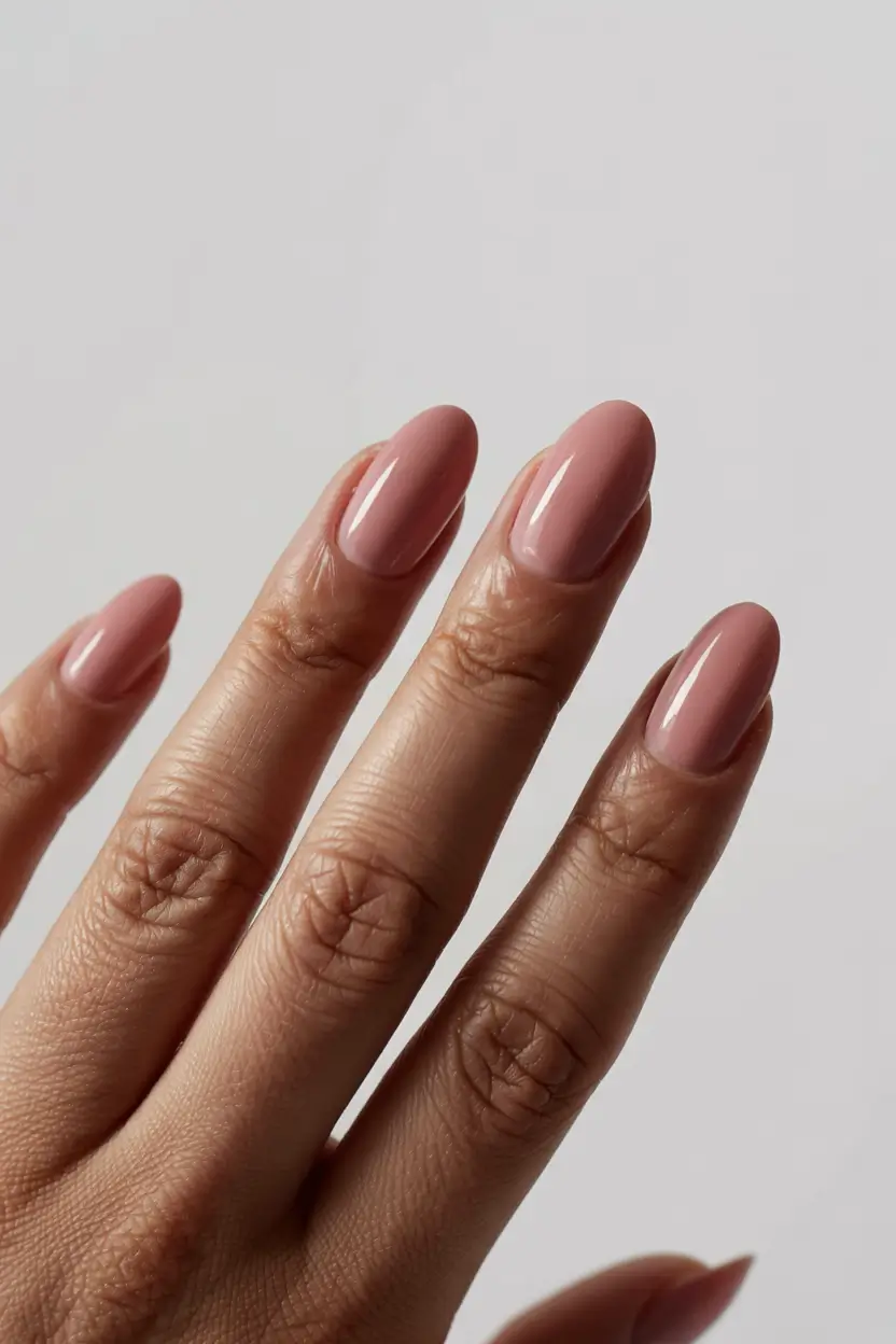 fall pink nail colors ideas 2025 Classic Rose Simplicity