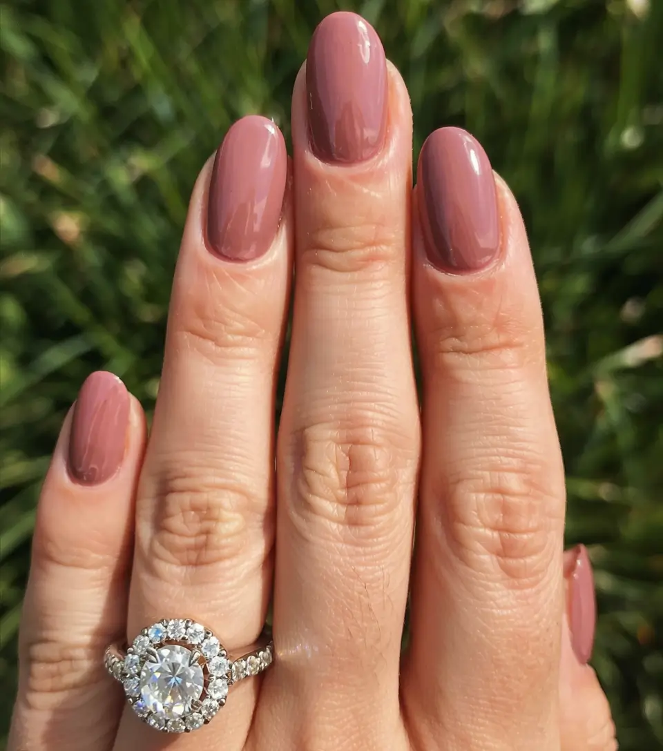 fall pink nail colors ideas 2025 Autumn Rosé Glow