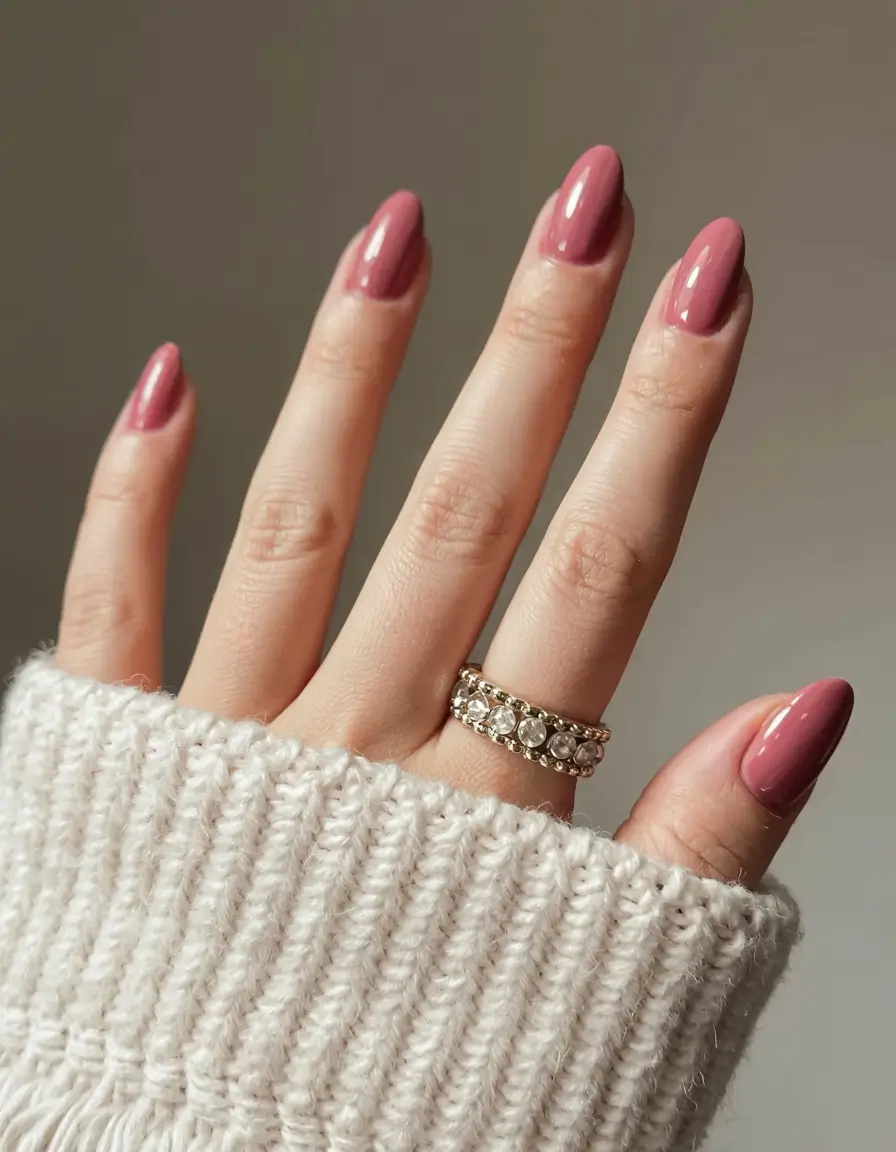 fall pink nail colors ideas 2025 Rosewood Charm