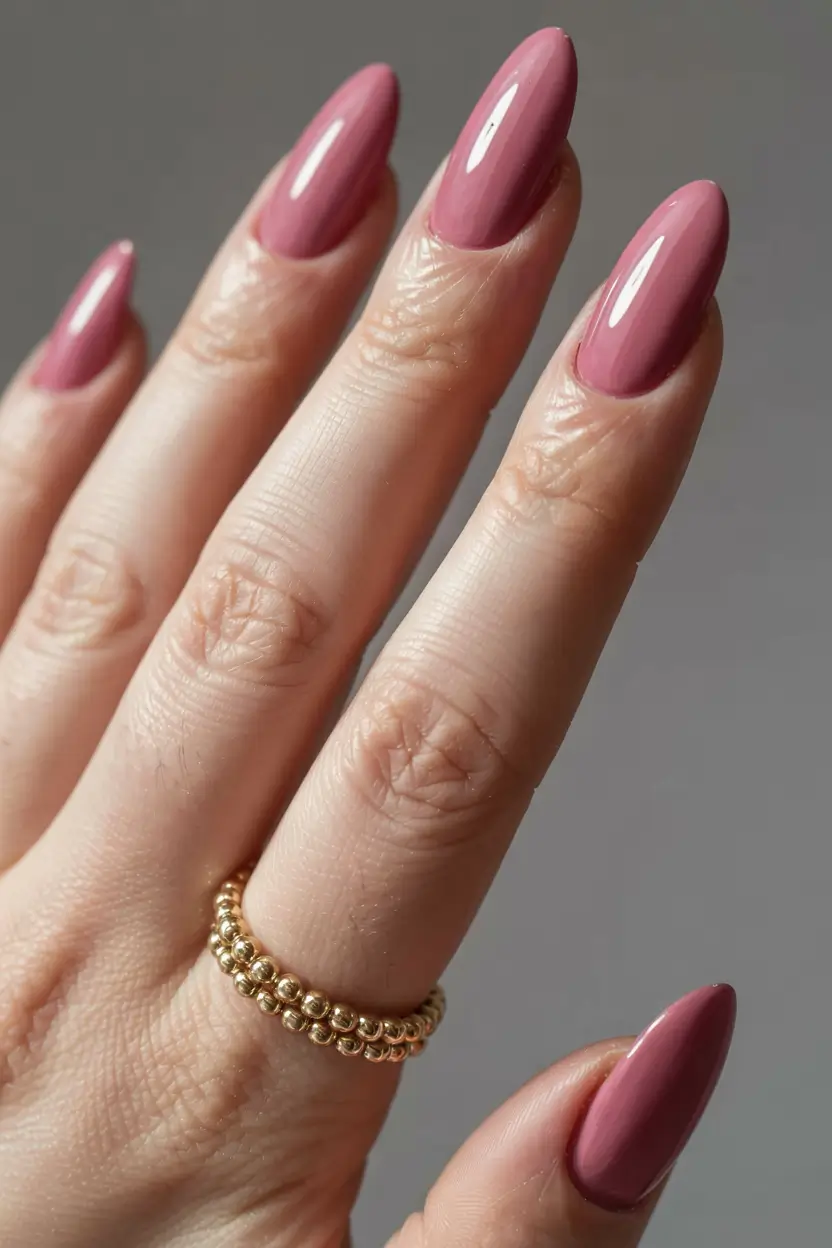 fall pink nail colors ideas 2025 Rich Pink Statement