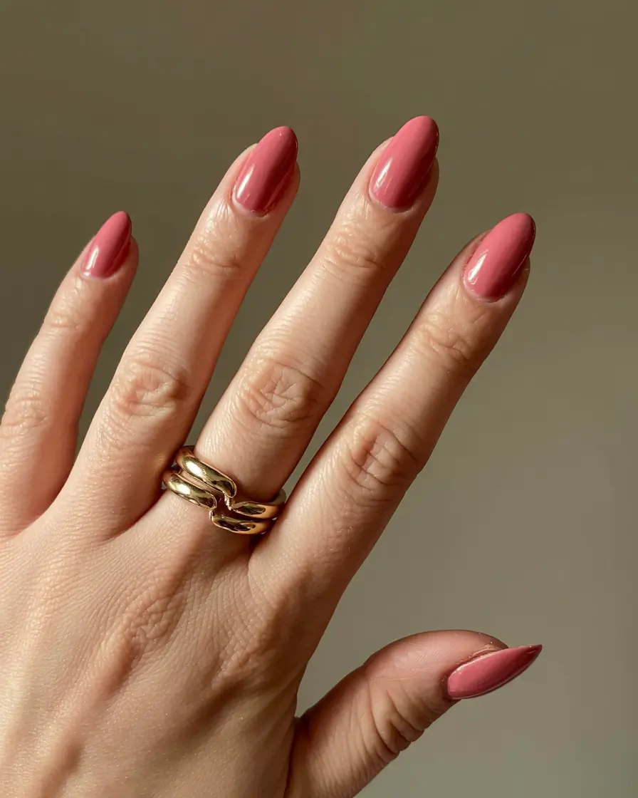 fall pink nail colors ideas 2025 Classic Dusty Rose