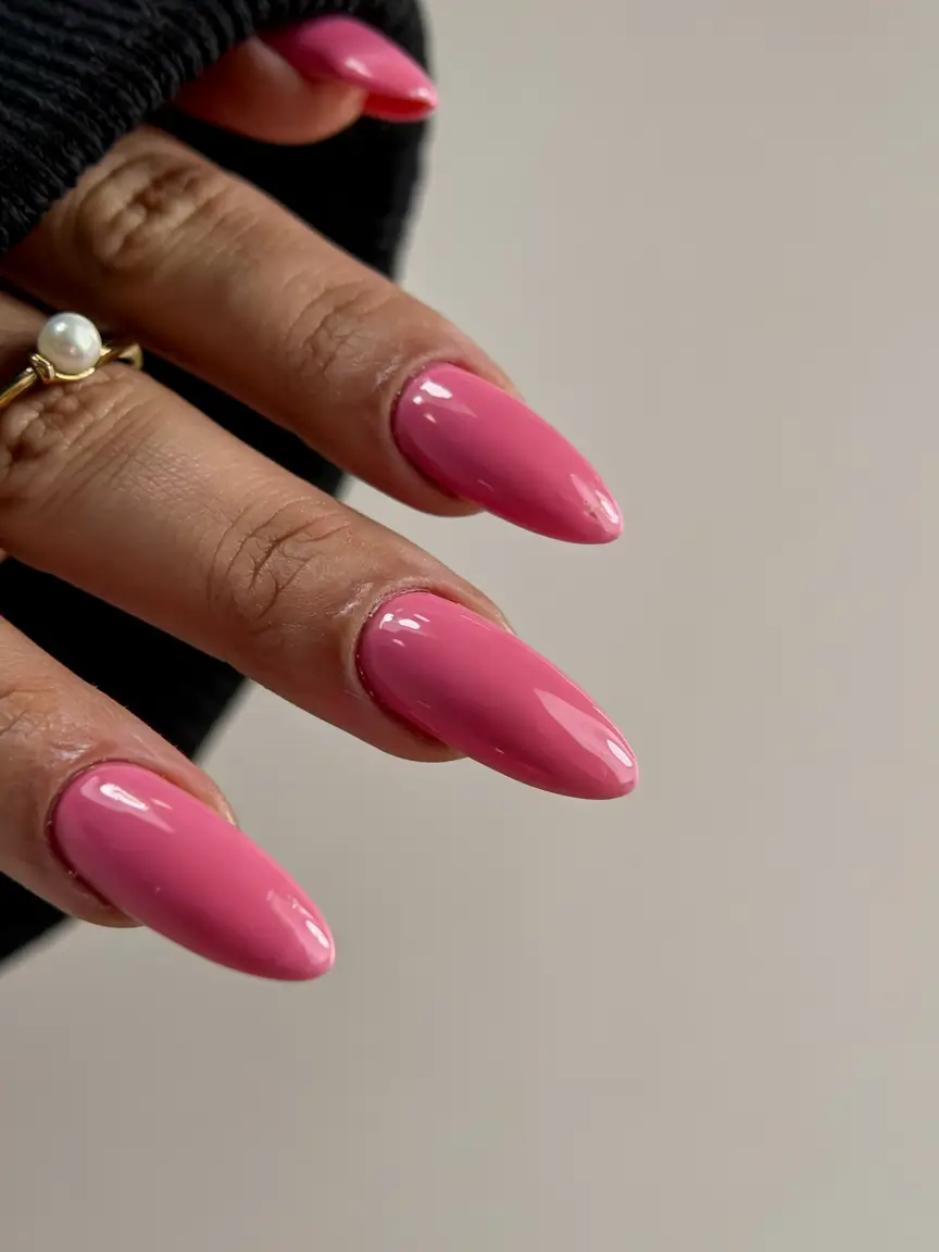 fall pink nail colors ideas 2025 Hot Pink Accent