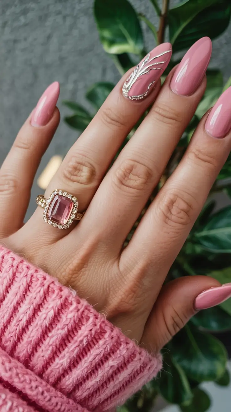 fall pink nail colors ideas 2025 Artistic Pink Accents