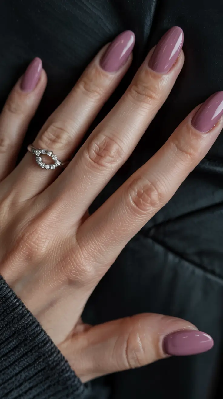 fall pink nail colors ideas 2025 Plum-Toned Elegance