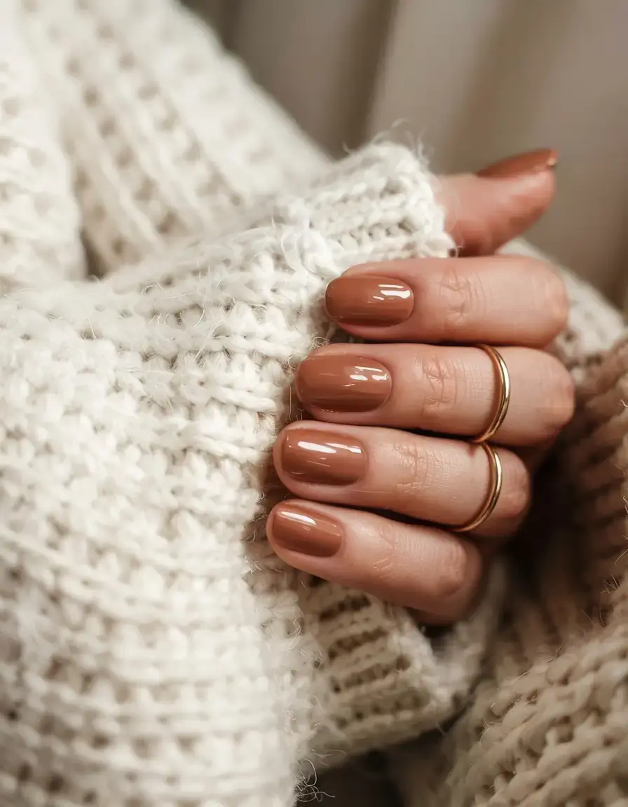 fall season nails ideas 2025 Butterscotch Minimal