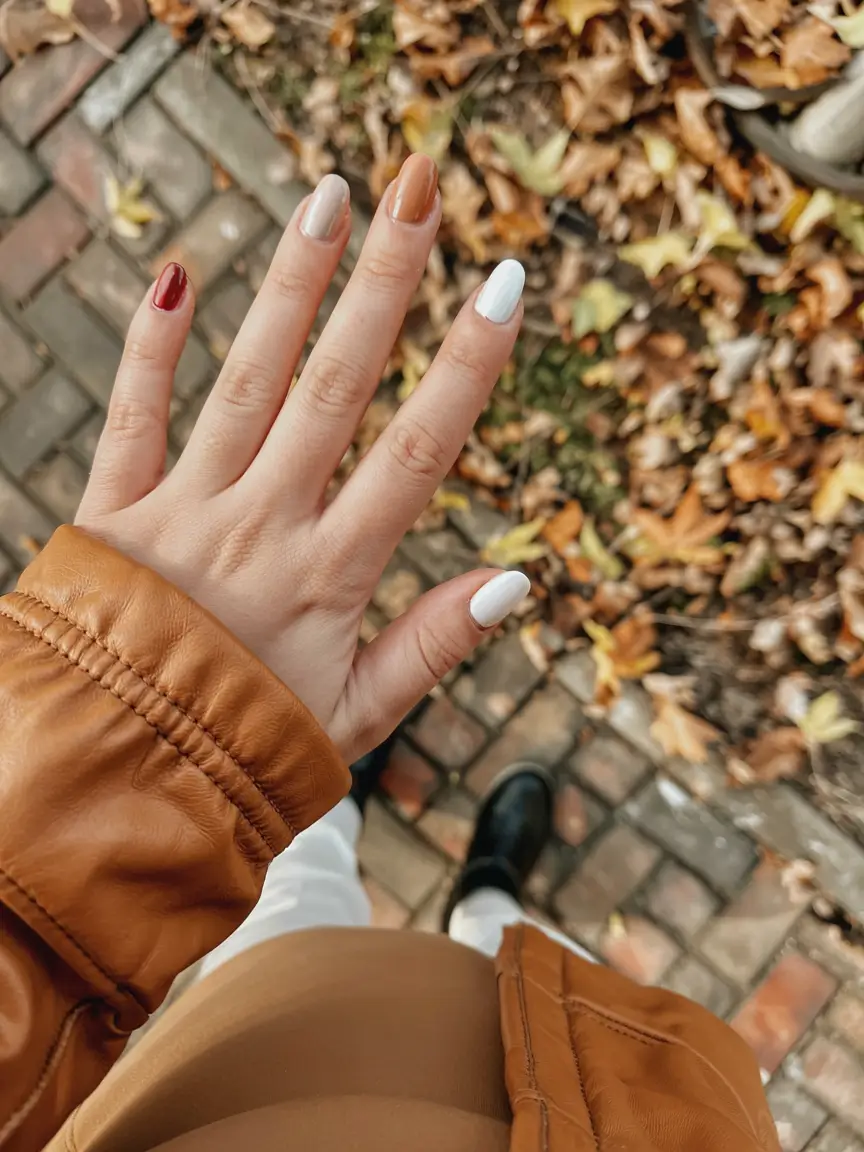 fall square nails 2025 Multicolor Autumn Palette