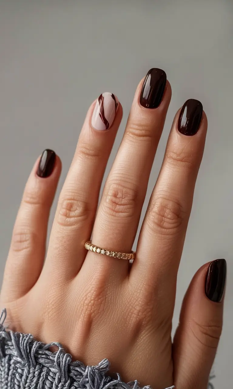fall square nails 2025 Dark Chocolate Sophistication