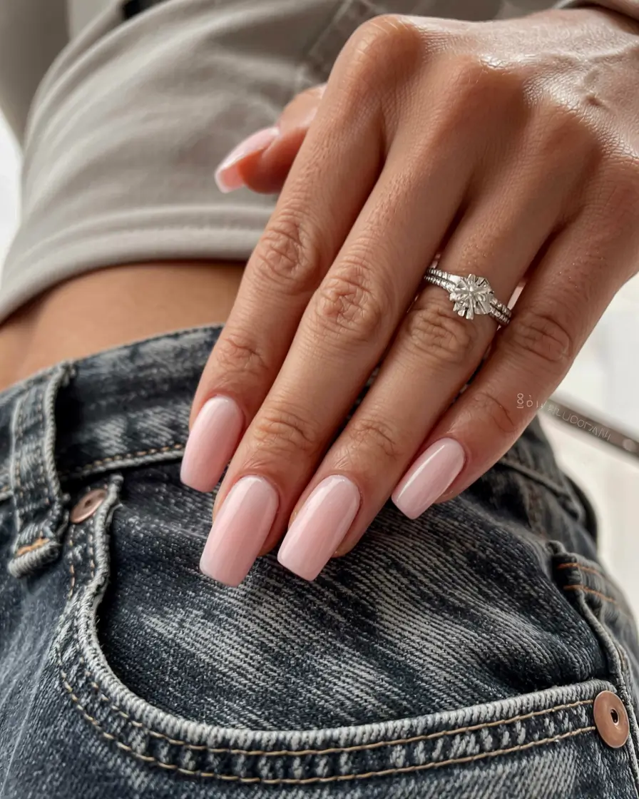 fall square nails 2025 Soft Pink Sophistication